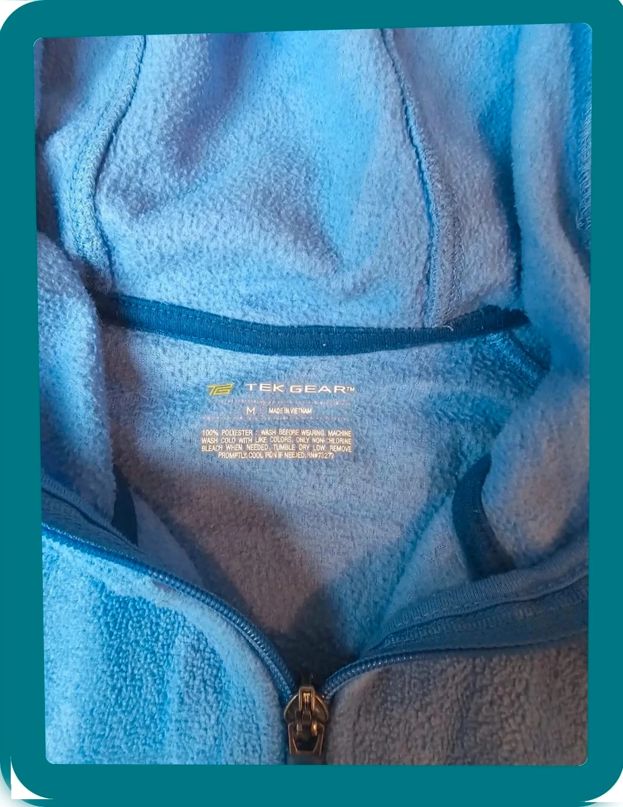Tek Gear Full Zip fleece blue Size m - Hooded – photo 3